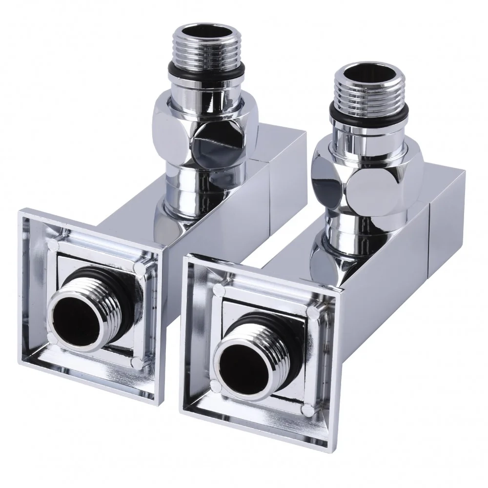 Набір кран напівобертовий кутовий з американкою SOLOMON LUX 1/2″ CUBE CHROM 8888 Фото - 1