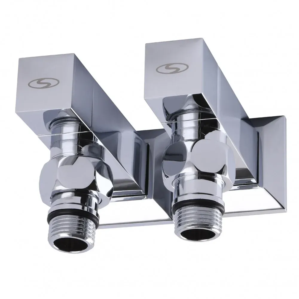 Набор кран полуоборотный угловой с американкой SOLOMON LUX 1/2″ CUBE CHROM 8888 Фото - 3