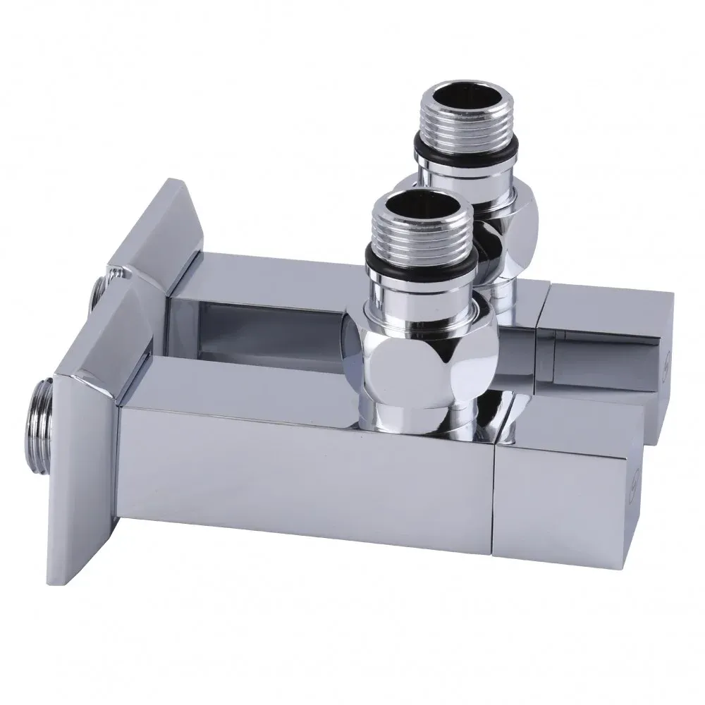 Набор кран полуоборотный угловой с американкой SOLOMON LUX 1/2″ CUBE CHROM 8888 Фото - 5