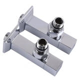 Набір кран напівобертовий кутовий з американкою SOLOMON LUX 1/2″ CUBE CHROM 8888 Фото - 2