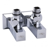 Набір кран напівобертовий кутовий з американкою SOLOMON LUX 1/2″ CUBE CHROM 8888 Фото - 4