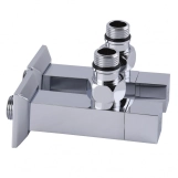 Набір кран напівобертовий кутовий з американкою SOLOMON LUX 1/2″ CUBE CHROM 8888 Фото - 5