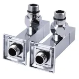 Набор кран полуоборотный угловой с американкой SOLOMON LUX 1/2″ CUBE CHROM 8888 Фото - 1