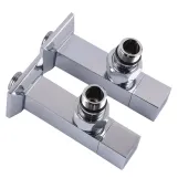 Набор кран полуоборотный угловой с американкой SOLOMON LUX 1/2″ CUBE CHROM 8888 Фото - 2