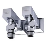 Набор кран полуоборотный угловой с американкой SOLOMON LUX 1/2″ CUBE CHROM 8888 Фото - 3