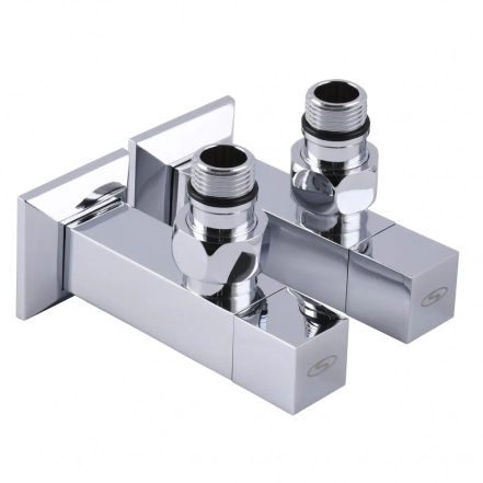 Набір кран напівобертовий кутовий з американкою SOLOMON LUX 1/2″ CUBE CHROM 8888