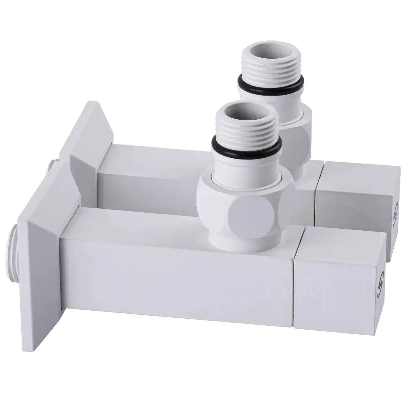Набор кран полуоборотный угловой с американкой SOLOMON LUX 1/2″ CUBE WHITE 8888 (1уп)