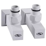 Набор кран полуоборотный угловой с американкой SOLOMON LUX 1/2″ CUBE WHITE 8888 (1уп) Фото - 3