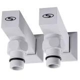 Набор кран полуоборотный угловой с американкой SOLOMON LUX 1/2″ CUBE WHITE 8888 (1уп) Фото - 4