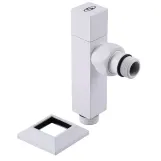 Набор кран полуоборотный угловой с американкой SOLOMON LUX 1/2″ CUBE WHITE 8888 (1уп) Фото - 7
