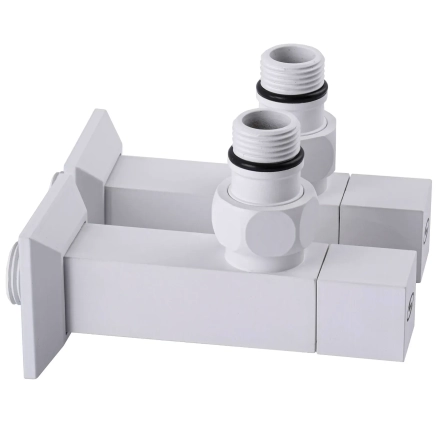 Набір кран напівобертовий кутовий з американкою SOLOMON LUX 1/2″ CUBE WHITE 8888 (1уп)