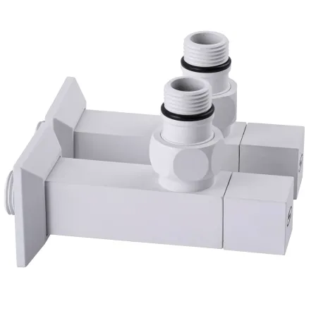 Набор кран полуоборотный угловой с американкой SOLOMON LUX 1/2″ CUBE WHITE 8888 (1уп)