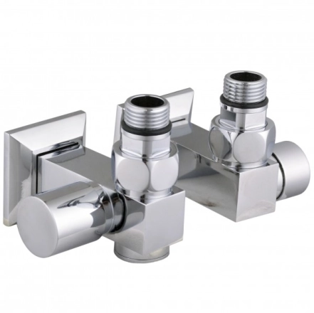 Набір кран вентильний кутовий з американкою SOLOMON LUX 1/2″CUBE CHROM 8888_ТЕН