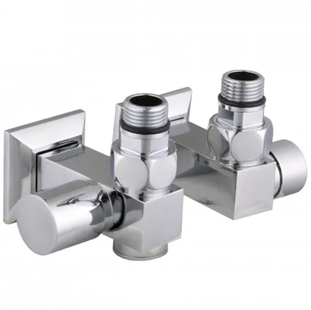 Набір кран вентильний кутовий з американкою SOLOMON LUX 1/2″CUBE CHROM 8888_ТЕН