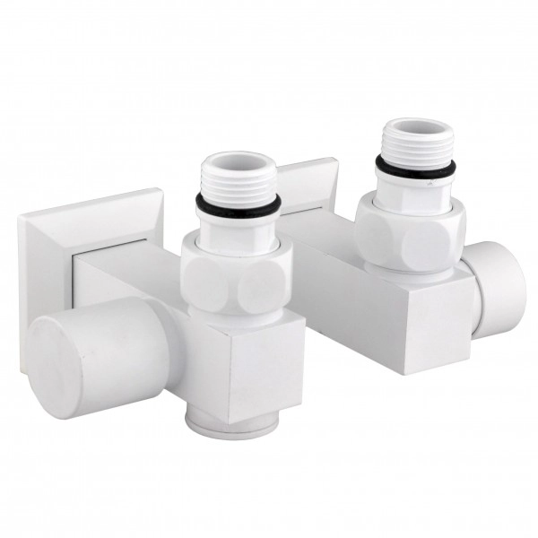 Набір кран вентильний кутовий з американкою SOLOMON LUX 1/2″CUBE WHITE 8888_ТЕН