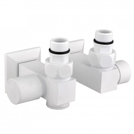 Набір кран вентильний кутовий з американкою SOLOMON LUX 1/2″CUBE WHITE 8888_ТЕН