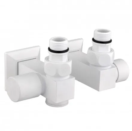 Набор кран вентильный угловой с американкой SOLOMON LUX 1/2″CUBE WHITE 8888_ТЭН