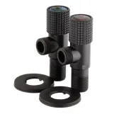 Набор кранов угловых керамика SOLOMON EXCLUSIVE 1/2″X1/2″ 9889 BB (BLACK/BLACK) (комплект2шт.) (комплект2шт.)
