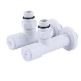 Набір кран вентильний кутовий з американкою SOLOMON LUX 1/2″ WHITE 7777