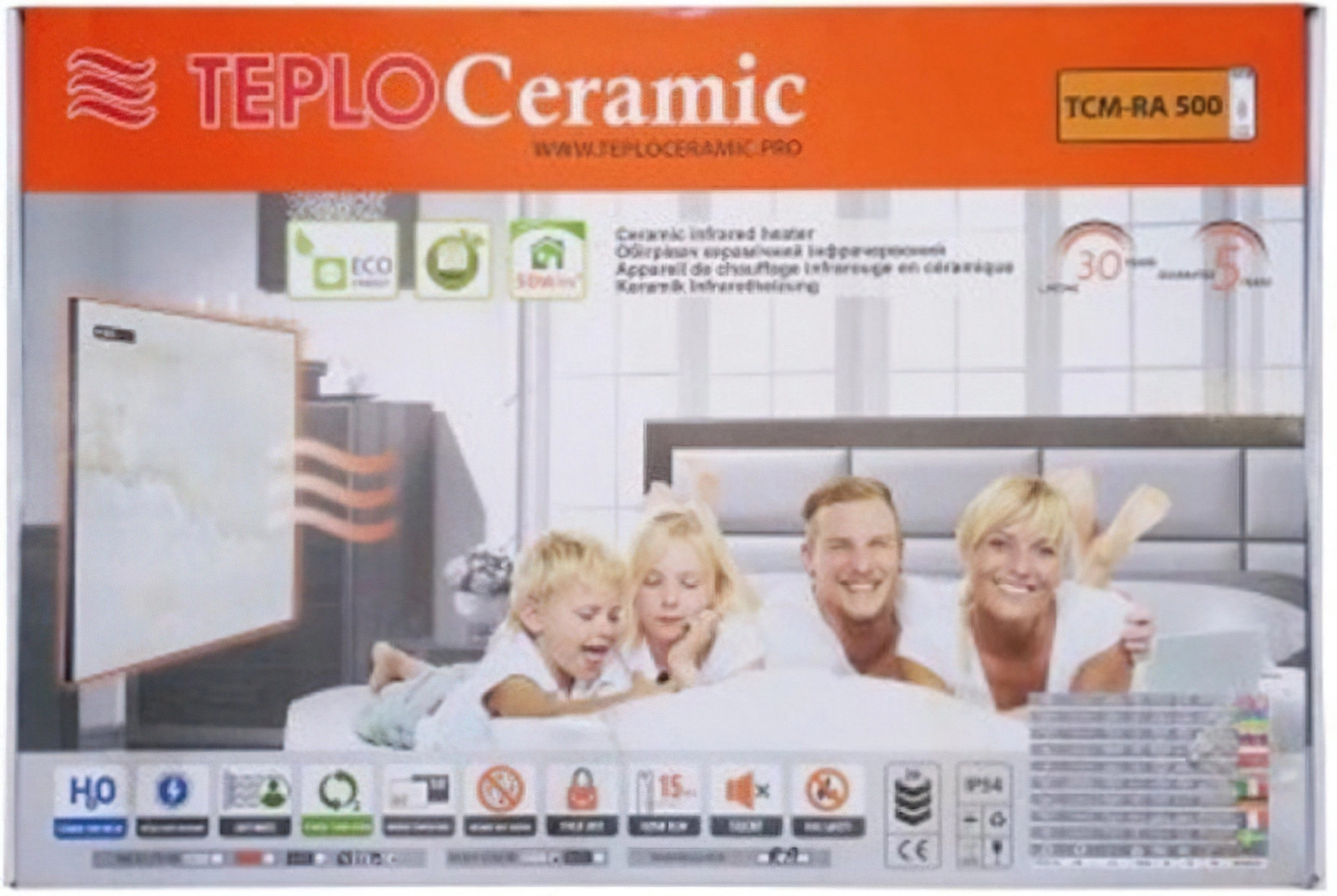 Керамічна електронагрівальна панель Teploceramic TCM-RA 500 Beige з терморегулятором (TCM-RA500BEIGE) Фото - 6