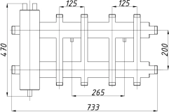 Колектор опалення Termojet КГС42ВН.125(200) 4+1 вгору+вниз (84040282) Фото - 2
