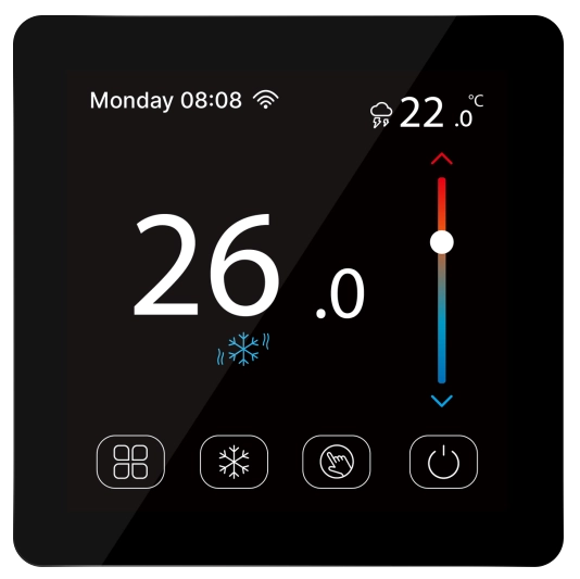 Комнатный сенсорный термостат с WiFi управлением Tervix Pro Line WiFi TouchScreen Thermostat (пол), черный (114150t)