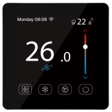 Комнатный сенсорный термостат с WiFi управлением Tervix Pro Line WiFi TouchScreen Thermostat (пол), черный (114150t)