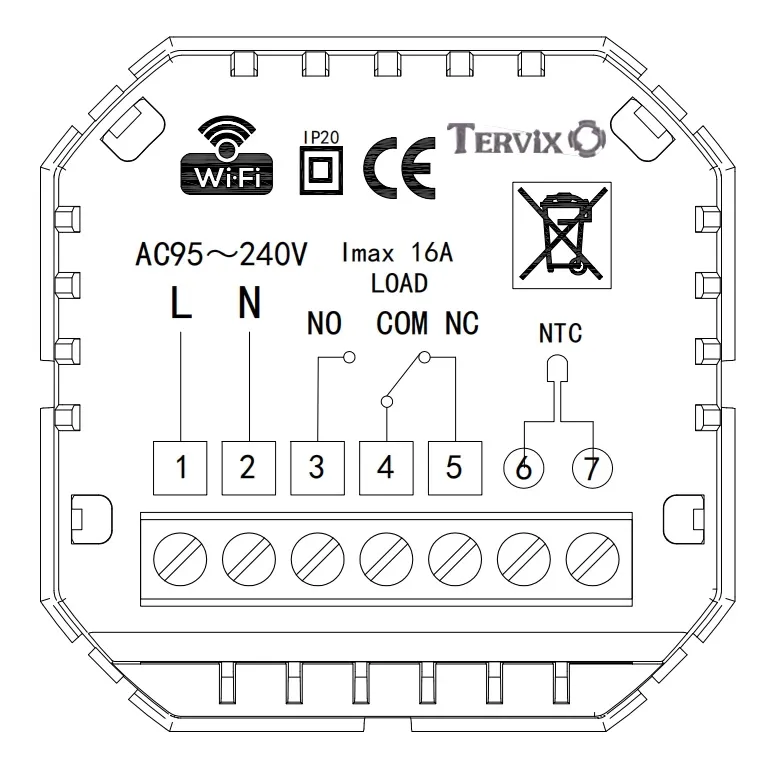 Термостат з WiFi управлінням Tervix Pro Line для газового/електричного котла, білий (114341) Фото - 2