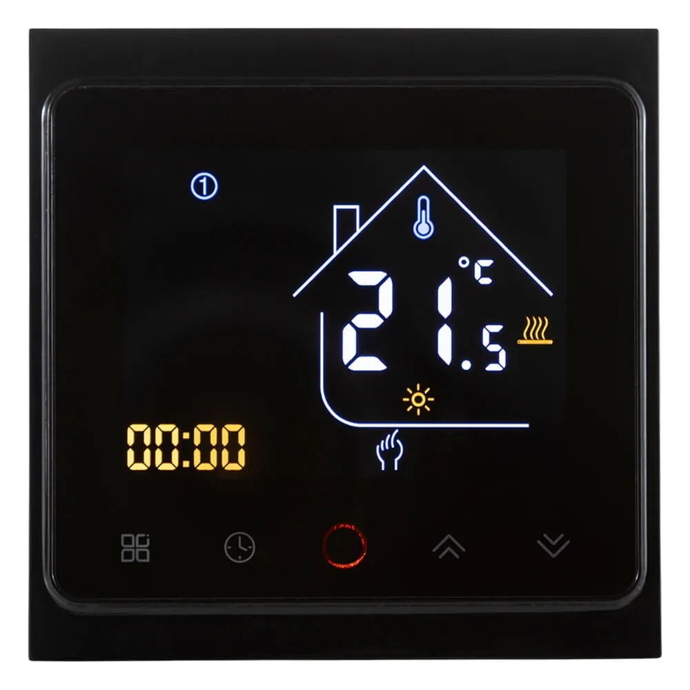 Термостат с ZigBee управлением Tervix Pro Line для водяного/электрического теплого пола, черный (117140)