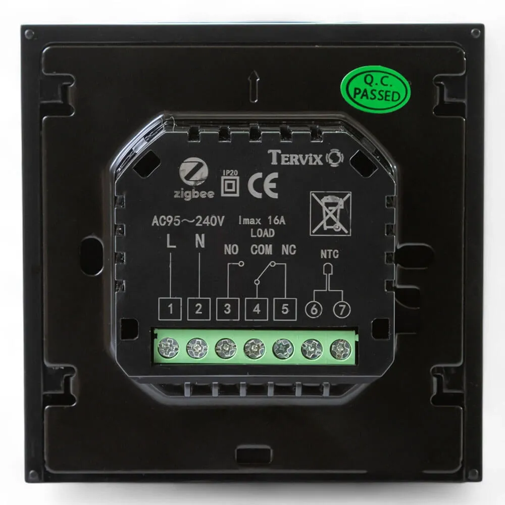 Термостат с ZigBee управлением Tervix Pro Line для водяного/электрического теплого пола, черный (117140) Фото - 3