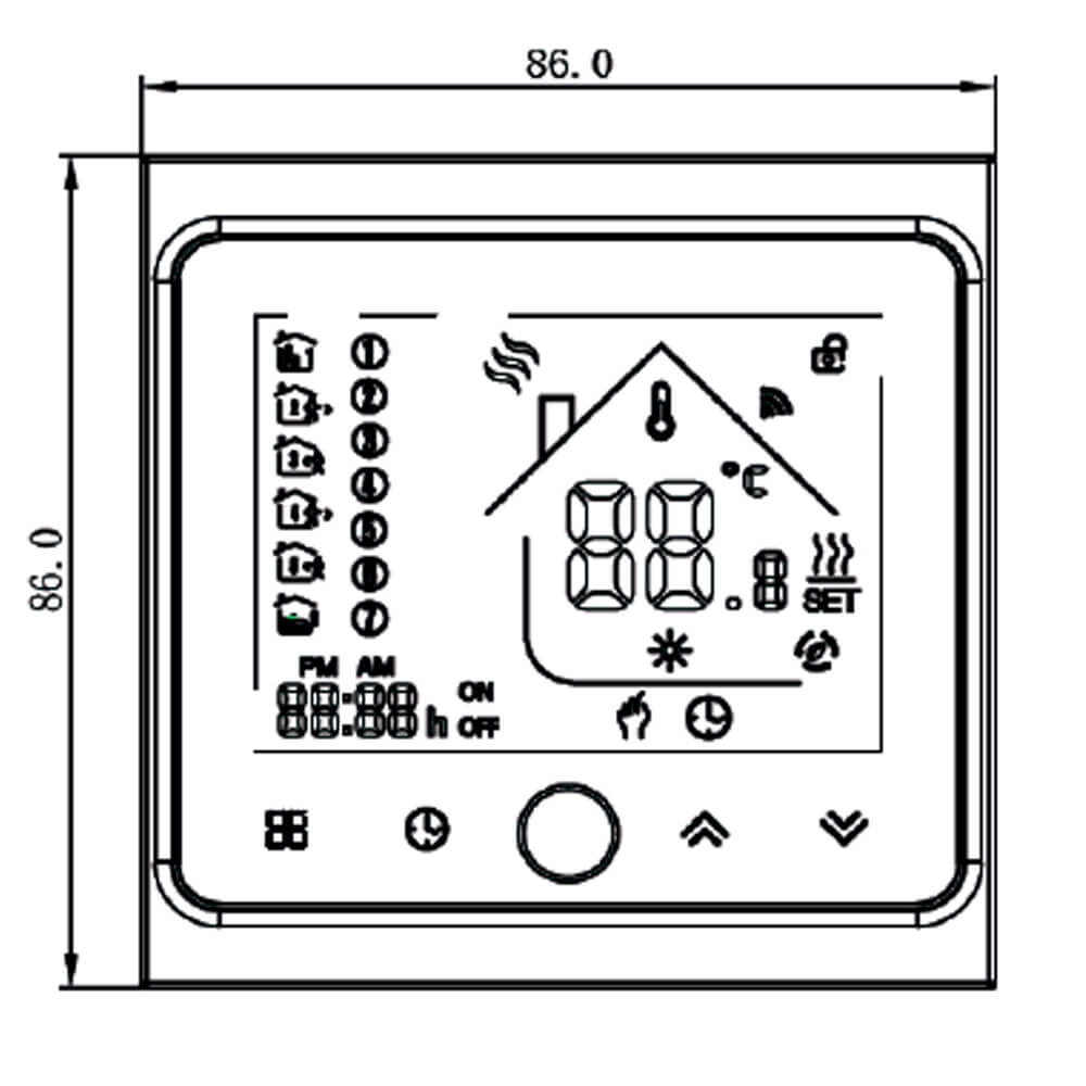 Термостат з ZigBee керуванням Tervix Pro Line для електричної та водяної теплої підлоги (117141) Фото - 1