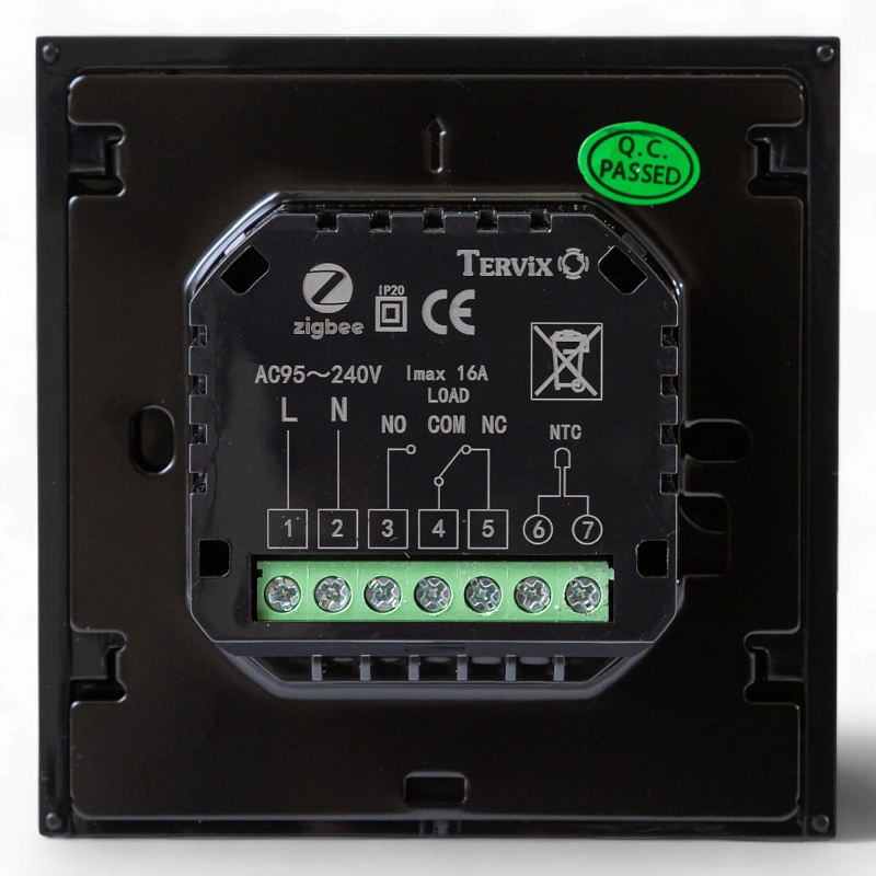 Термостат з ZigBee управлінням Tervix Pro Line для газового/електричного котла, чорний (117330) Фото - 3