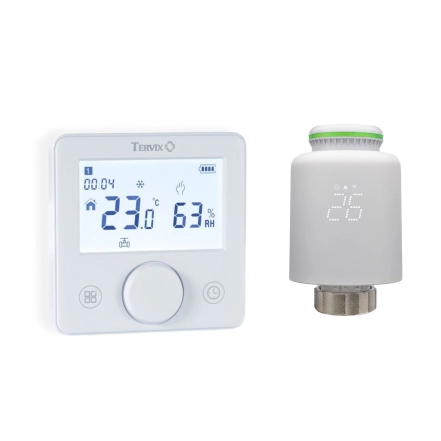 Беспроводной комплект: комнатный термостат TZR Tervix Pro Line ZigBee+RF и радиаторный привод VR Tervix Pro Line RF (1+1) (119732)