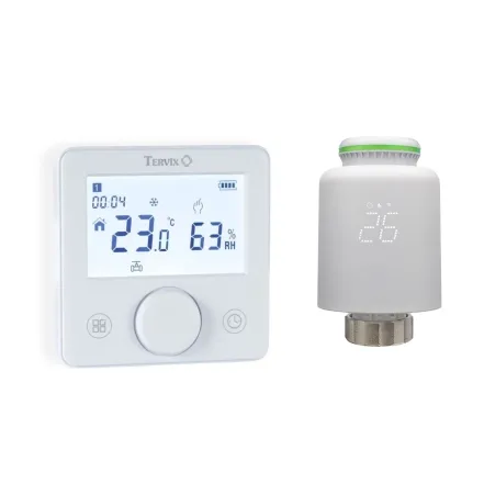 Комплект безпровідний: кімнатний термостат TZR Tervix Pro Line ZigBee+RF та радіаторний привід VR Tervix Pro Line RF (1+1) (119732)