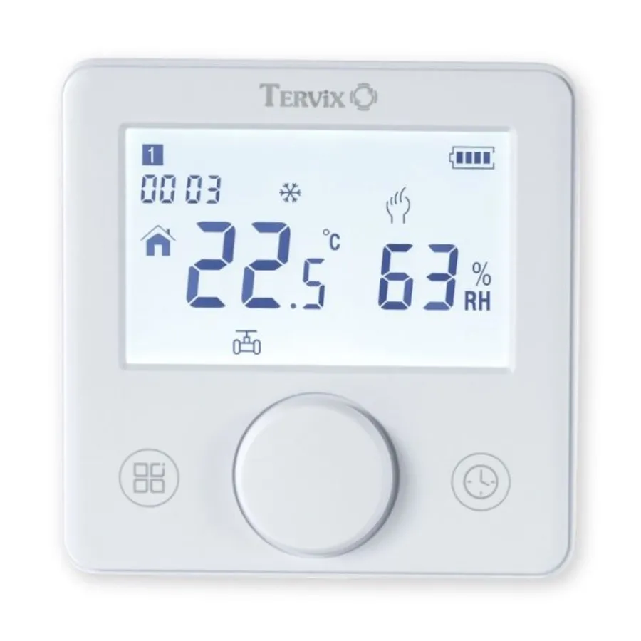 Комплект безпровідний: кімнатний термостат TZR Tervix Pro Line ZigBee+RF та радіаторний привід VR Tervix Pro Line RF (1+2) (119733) Фото - 1