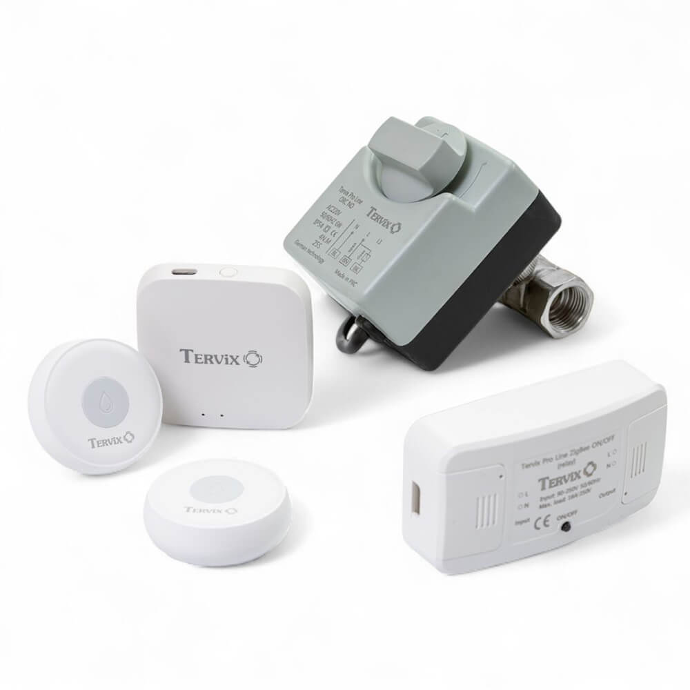 Система заxисту від потопу для розумного будинку Tervix ZigBee Water Stop на 1 трубу 3/4" (4912612-1)