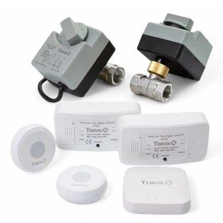 Система защиты от затопления для умного дома Tervix ZigBee Water Stop на 2 трубы 1/2" (4922611-1)