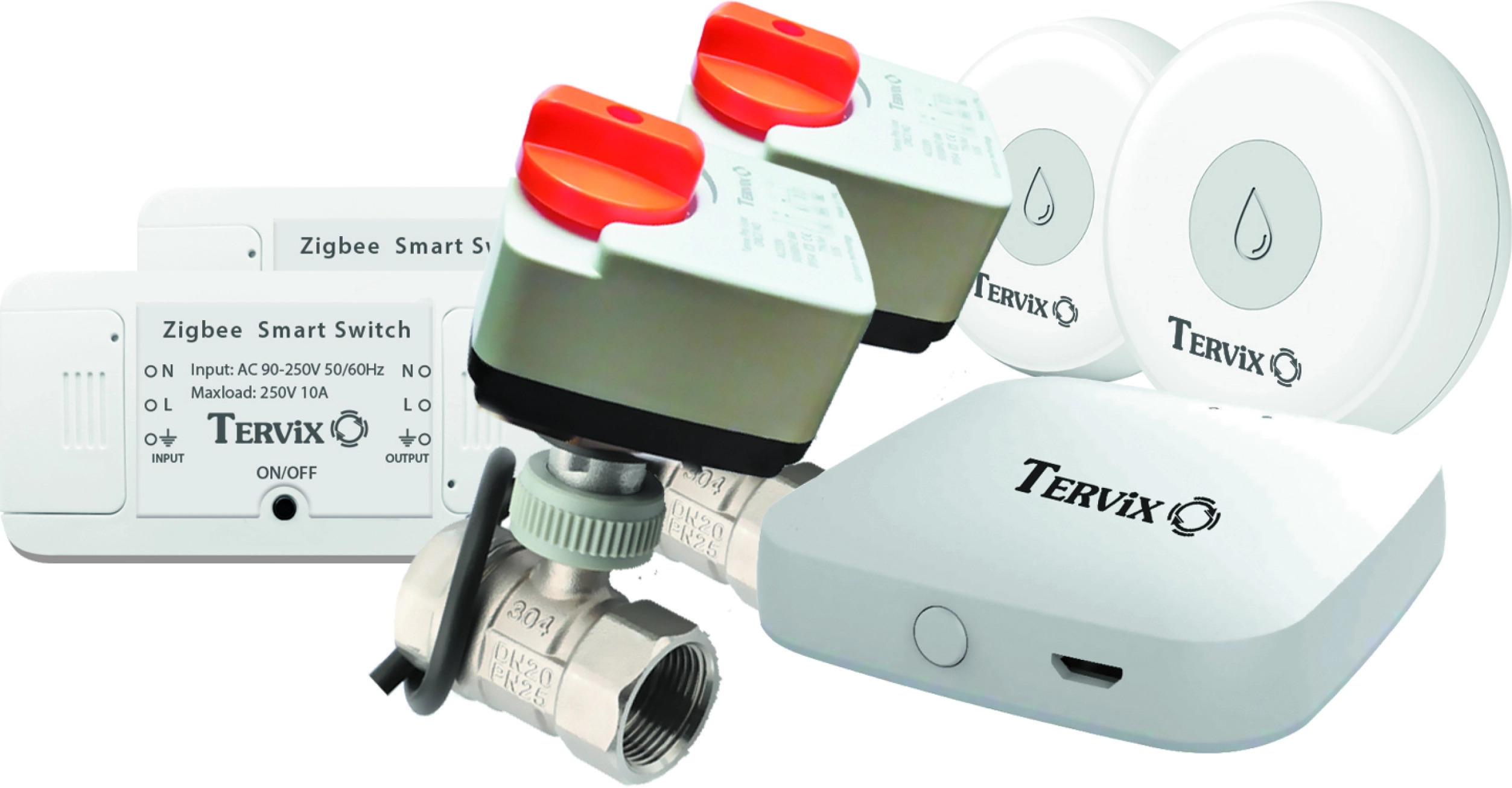 Система захисту від потопу для дому Tervix ZigBee Water Stop Premium на 2 труби 1" (4922623)