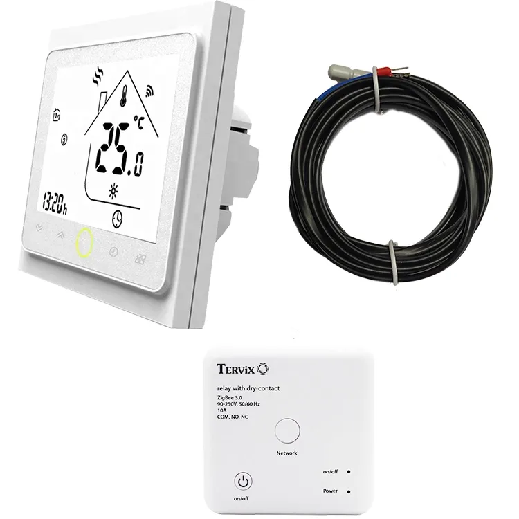 Комплект бездротового керування опаленням ZigBee: термостат будов. + реле (сухий контакт) (496161)
