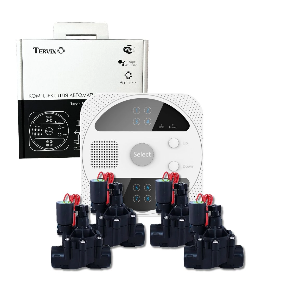 Комплект для автоматического полива Tervix (WiFi контроллер + 4 клапана DN32) (499477)