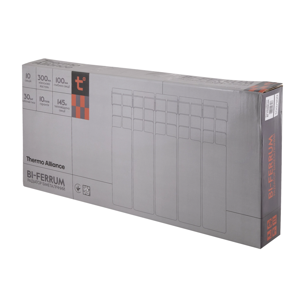 Радиатор биметаллический Thermo Alliance Bi-Ferrum 300/100 1,15 кг Фото - 8