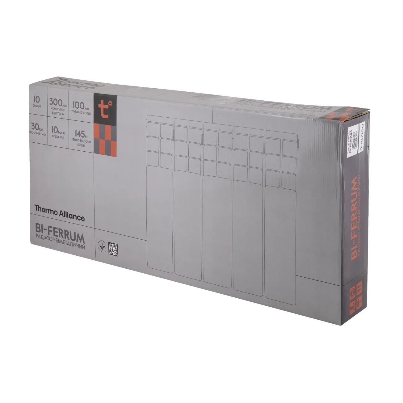 Радиатор биметаллический Thermo Alliance Bi-Ferrum 300/100 1,15 кг Фото - 8