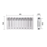 Радиатор биметаллический Thermo Alliance Bi-Ferrum 300/100 1,15 кг Фото - 1