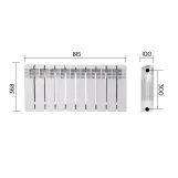 Радиатор биметаллический Thermo Alliance Bi-Ferrum 300/100 1,15 кг Фото - 1