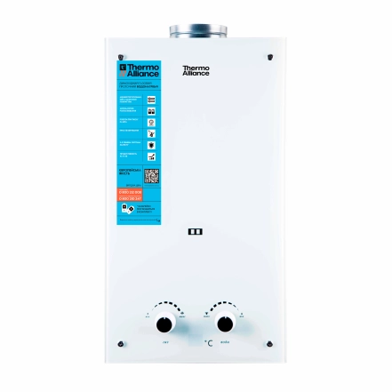 Колонка газовая дымоходная Thermo Alliance JSD20-10GE 10 л панель стеклянная White