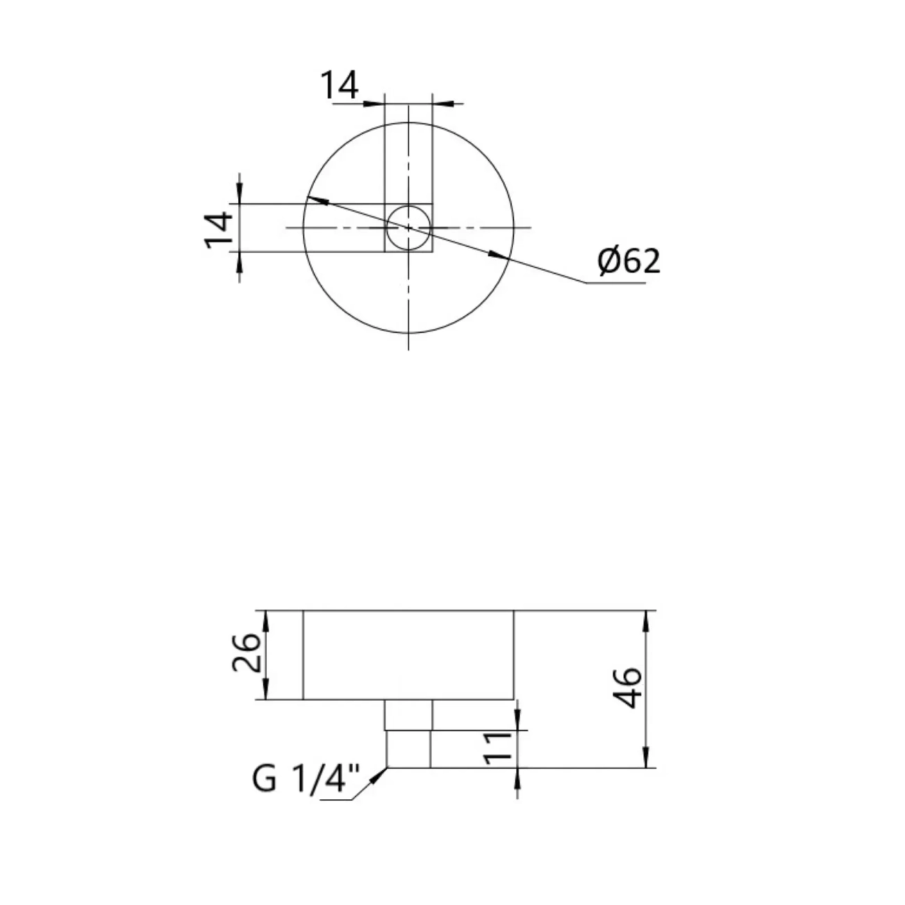 Манометр с глицерином Thermo Alliancе Forte 4 бар, 1/4 "С, нижнее подключение TAF170G4B Фото - 1
