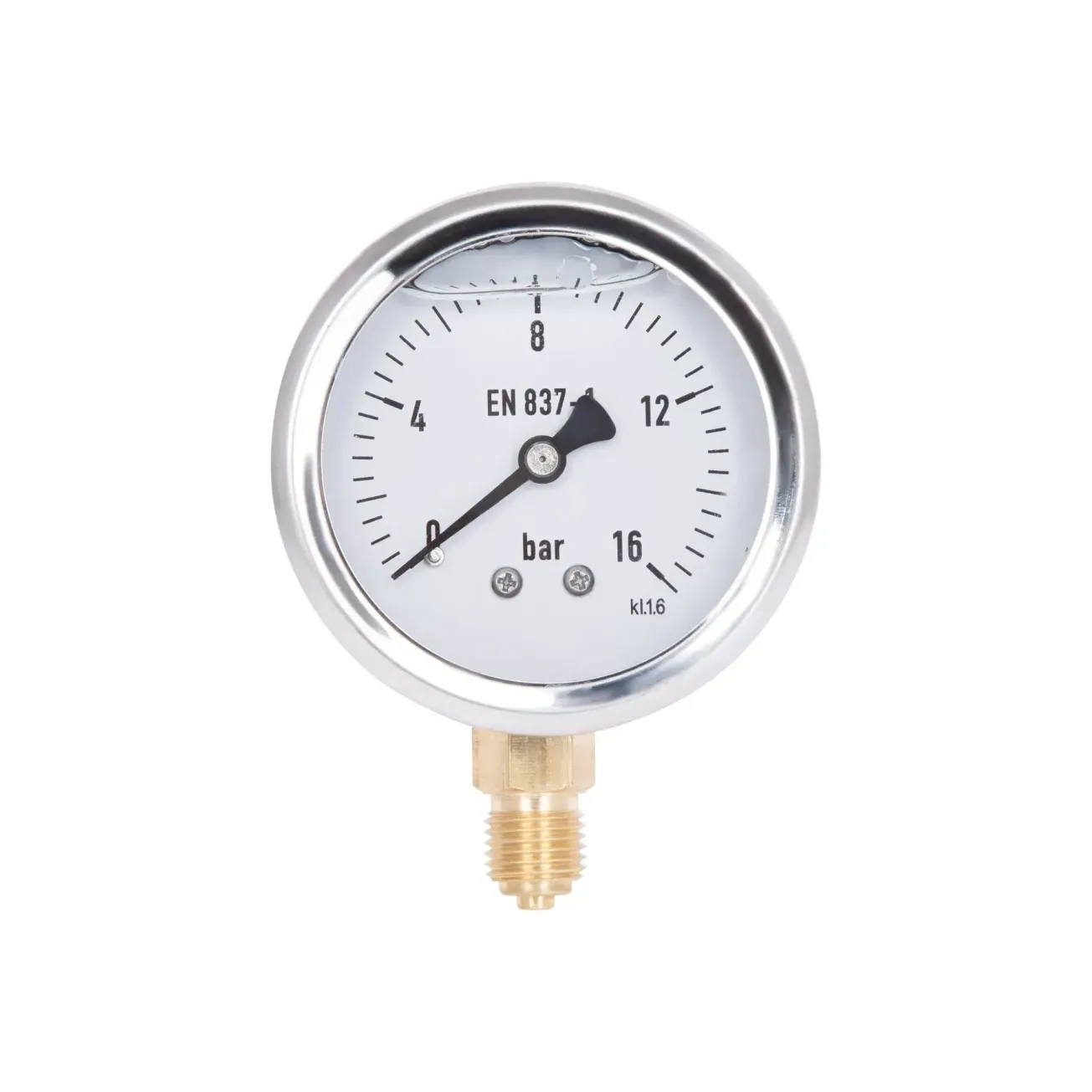 Манометр глицериновый Thermo Alliance Forte d63мм, 1/4 "С с нижним подключением (латунь) 0-16бар TAF170G16B