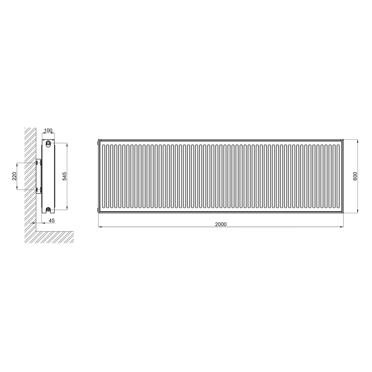 Радиатор стальной Thermo Alliance 22 тип 600х2000 Фото - 1