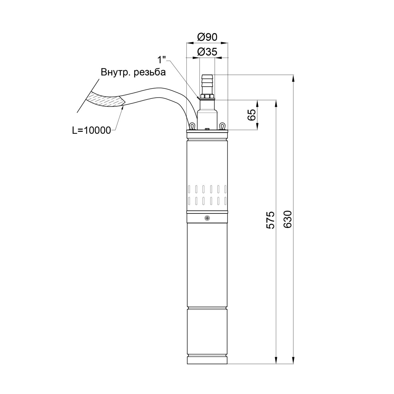 Насос погружной шнековый Thermo Alliance 4QGM1,8-50-0,5 Фото - 1
