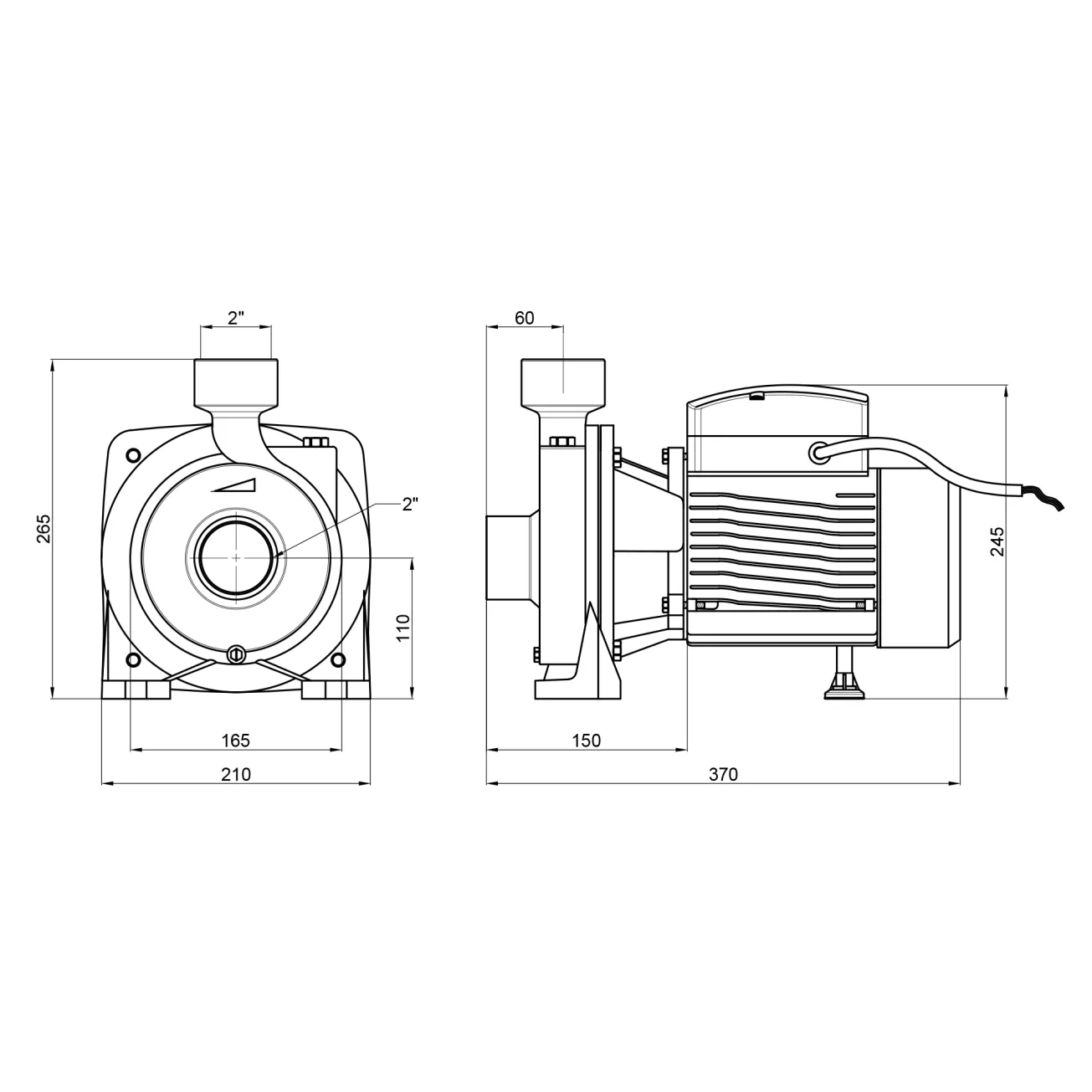 Насос поверхностный центробежный Thermo Alliance CPm200/2 1,5 кВт, 380 В Фото - 1